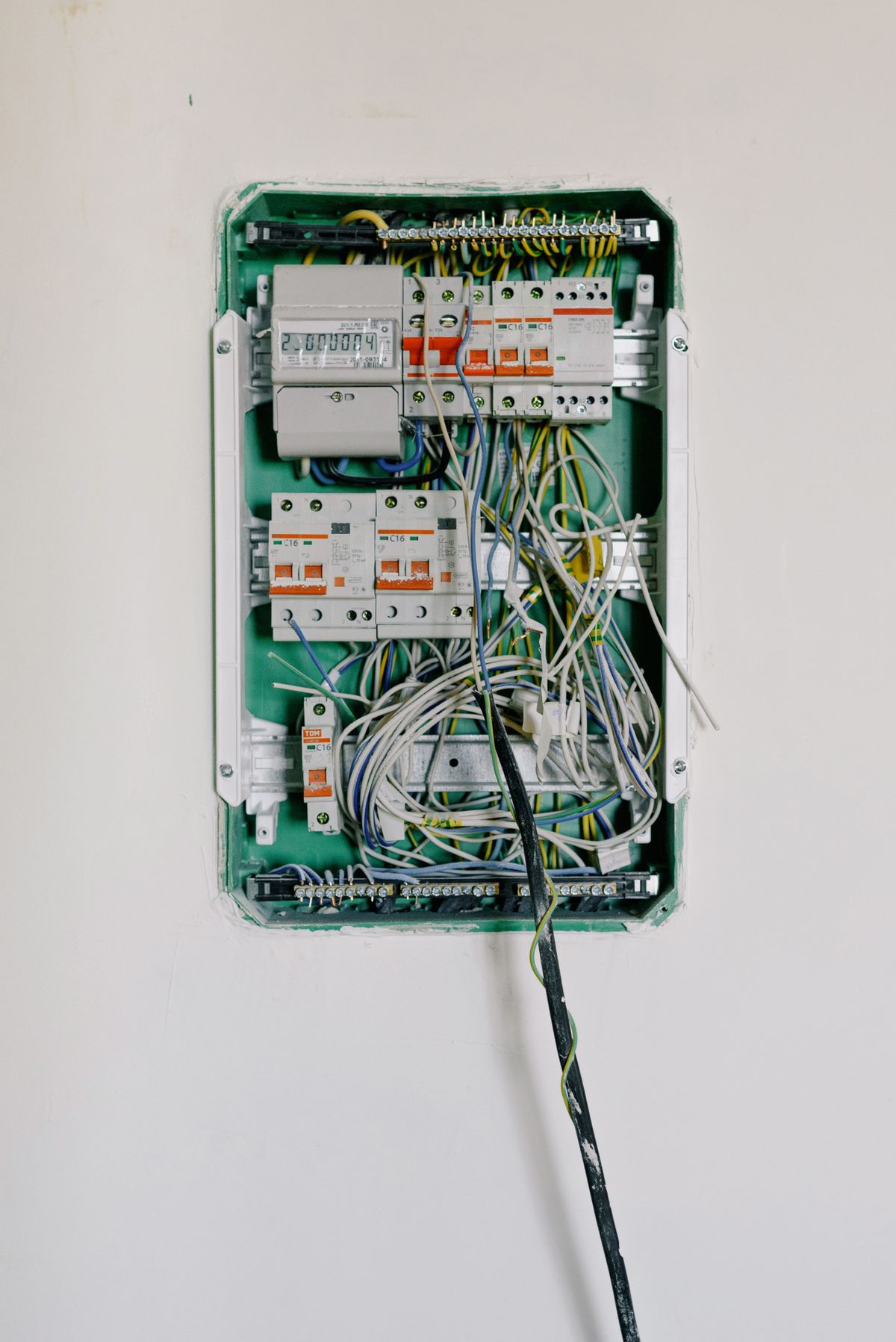 Damaged electrical panel that may involve an insurance claim in Virginia Beach, VA