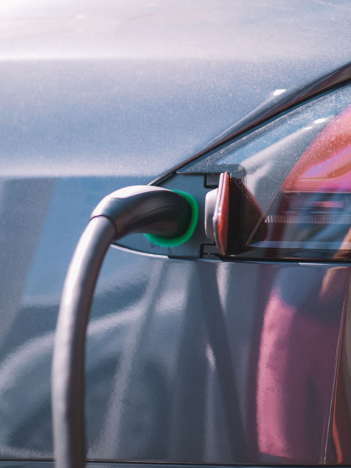 Electric vehicle charging at a home charger installed in Virginia Beach, VA