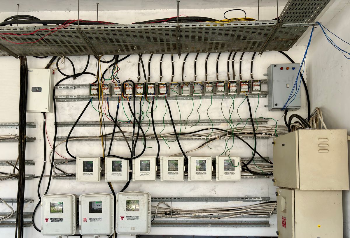 Electrical panel and wiring featured in the Virginia Beach Electricians blog