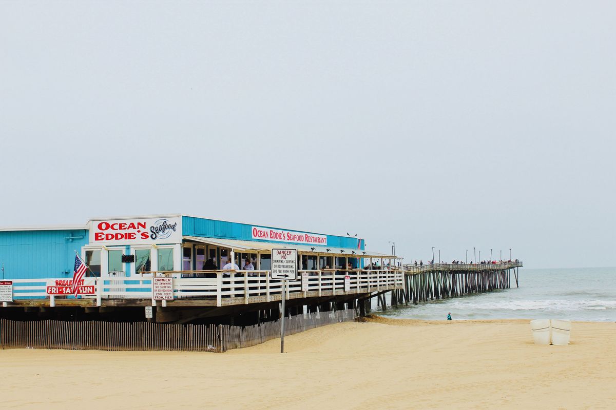 Virginia Beach oceanfront boardwalk and coastline served by local electricians